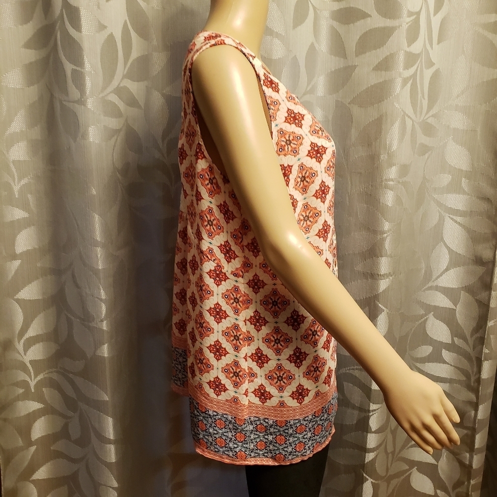 Boho Sleeveless Blouse Size L - Picture 4 of 11
